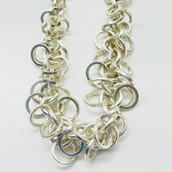 Multichain Necklace and Earrings Set Silver Tone New on Card Classic Career LARP - Picture 2 of 7